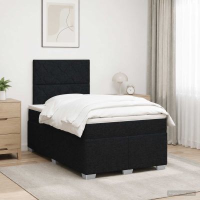 vidaXL Posteľ boxspring s matracom Čierna 120 x 190 cm Látka