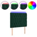 vidaXL Čelo postele s LED tmavozelené 90x7x118/128 cm zamat