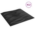 vidaXL Nástenné panely 12 ks 50 x 50 cm Čierny Kameň XPS Pena