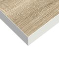 vidaXL Plávajúce nástenné police 2 ks dub a biele 120x23,5x3,8 cm MDF