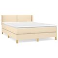 vidaXL Boxspring posteľ s matracom krémový 140x190 cm látka