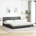 vidaXL Posteľ s matracom Hanko tmavosivá 200x200 cm látka