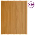 vidaXL Strešný panel 36 ks Prírodná 60 x 45 cm Pozinkovaná oceľ