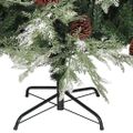 vidaXL Osvetlený vianočný stromček so šiškami, zelený 120 cm, PVC a PE