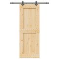 vidaXL Posuvné dvere NARVIK Prírodná a čierna 85 x 210 cm (152,5 cm)