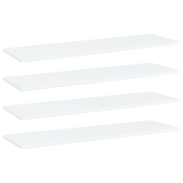 vidaXL Prídavné police 4 ks, biele 100x30x1,5 cm, drevotrieska