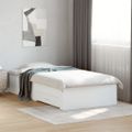 vidaXL Posteľný rám so zásuvkami biely 75x190 cm kompozitné drevo