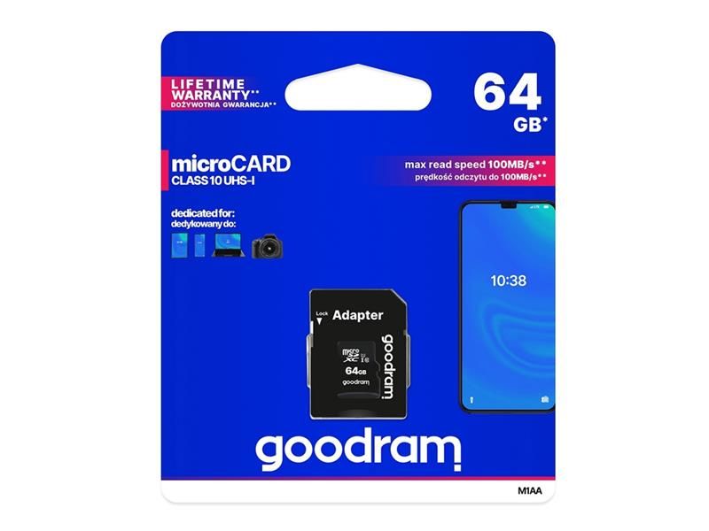 Karta pamäťová GOODRAM microSD 64GB s adaptérom