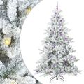 vidaXL Umelý Sklápací Vianočný Stromček Biela 240 cm PVC a oceľ