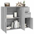 vidaXL Komoda sivá sonoma 91x29,5x75 cm spracované drevo