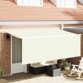 vidaXL Sklopná markíza Krémová 400 x 200 cm Polyester a hliník
