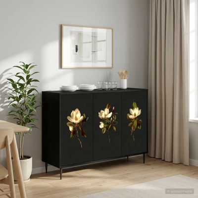 vidaXL Servírovacia skriňa BREMEN Čierny dub 102 x 33 x 76 cm