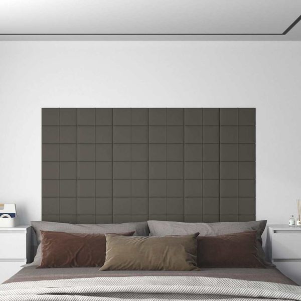 vidaXL Nástenné panely 12 ks tmavosivé 30x15 cm zamat 0,54 m²