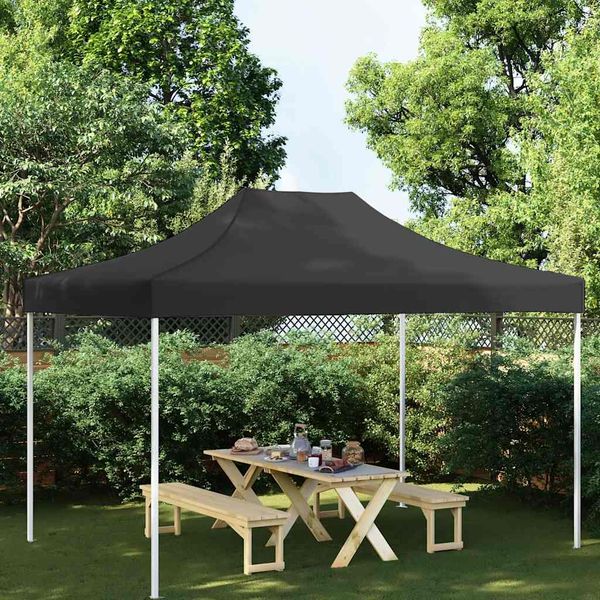vidaXL Strecha na párty stan 4,5x3 m, čierna 270 g/m²