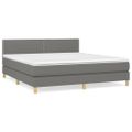 vidaXL Boxspring posteľ s matracom tmavosivá 160x200 cm látka