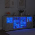 vidaXL Komoda s LED svetlami betónovo sivá 163x37x67 cm