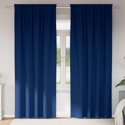 vidaXL Záclony na zatemnenie s krúžkami 2 pcs Tmavomodrá 245 x 140 cm