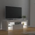 vidaXL TV skrinka s LED svetlami lesklá biela 120x35x40 cm