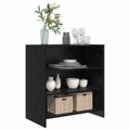 vidaXL Servírovacia skriňa Čierna 70 x 41 x 75 cm Kompozitné drevo