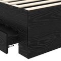 vidaXL Rám postele so zásuvkou Čierny dub 90 x 190 cm Kompozitné drevo