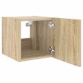 vidaXL TV nástenná skrinka s LED svetlami dub sonoma 30,5x35x30 cm