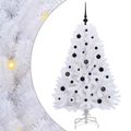 vidaXL Umelý Sklápací Vianočný Stromček Biela 150 cm PVC a oceľ