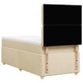 vidaXL Posteľný rám boxsping s matracom krémový 80x200 cm látka