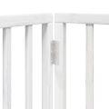 vidaXL Brána pre psa s dverami sklad. 9pan. biela 450cm topoľové drevo