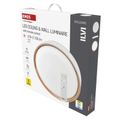 LED nástenné svietidlo ILVI, kruhové 45 W, stmievateľné so zmenou CCT, biela + drevo