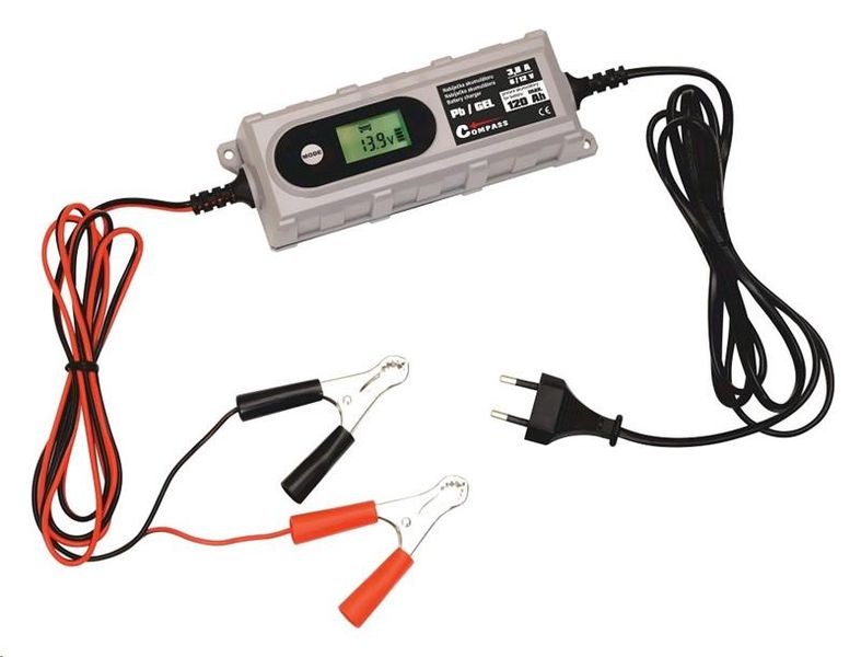 COMPASS 6/12V 3,8A PB/GEL LCD display mikroprocesor