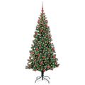 vidaXL Umelý predsvietený vianočný stromček Zelená 180 cm PVC a kov