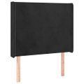 vidaXL Čelo postele s LED čierne 103x16x118/128 cm zamat