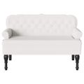 vidaXL Chesterfield lavica Biela 119,5 x 64,5 x 75 cm Umelá koža