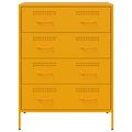 vidaXL Komoda horčicovožltá 68x39x89 cm oceľ