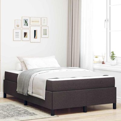 vidaXL Posteľ s pružinovým rámom Tmavohnedá 120 x 190 cm látka