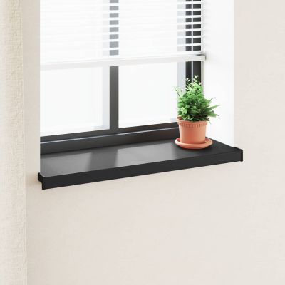 vidaXL Parapetné dosky Čierne s drevenou textúrou 80 x 35 x 4,5 cm PVC