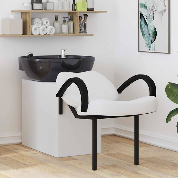 vidaXL Kozmetický stolička Biela a čierna 136 x 60 x 92 cm PVC
