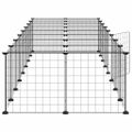 vidaXL 36-panelová klietka pre domáce zvieratá čierna 280x70x35 cm oceľ
