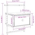 vidaXL Nočné skrinky nástenné 2 ks dymový dub 35x30x51cm kompoz. drevo