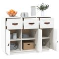 vidaXL Komoda biela 100x40x75 cm borovicový masív