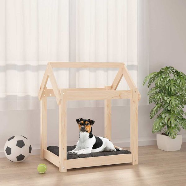 vidaXL Posteľ pre psa 61x50x70 cm borovicový masív