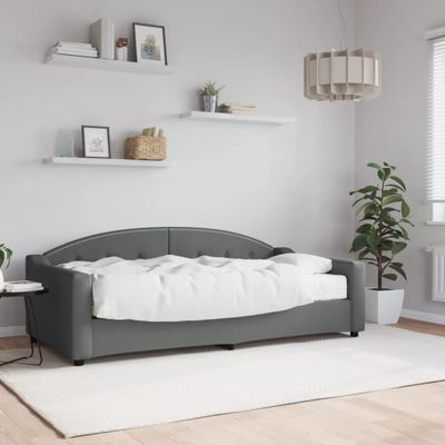 vidaXL Denná posteľ s matracom tmavosivá 90x190 cm látka