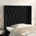 vidaXL Čelo postele so záhybmi čierne 103 x 16 x 118/128 cm zamat