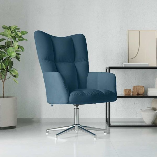vidaXL Relaxačné kreslo modré zamatové