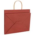 vidaXL Papierové tašky 250 ks s rúčkami, červené, 32x22x24 cm