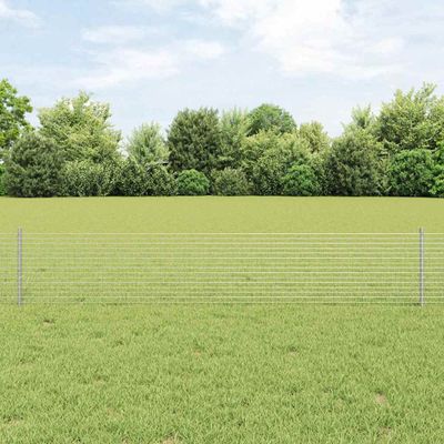 vidaXL Zváraný drôtový plot s podperou 100 x 0,4 m Strieborná