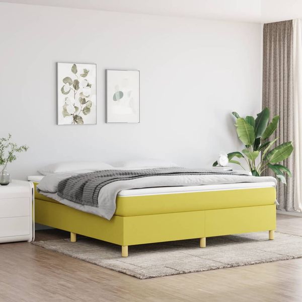 vidaXL Boxspring posteľ s matracom zelená 180x200 cm látka