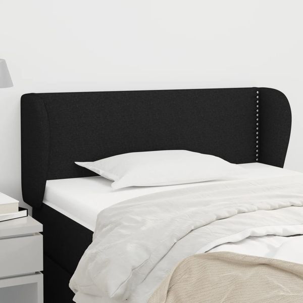 vidaXL Čelo postele so záhybmi čierne 93x23x78/88 cm látka