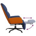 vidaXL Relaxačné kreslo s podnožkou modré látka