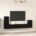 vidaXL Nástenný TV kabinet 3 ks Čierny dub Kompozitné drevo
